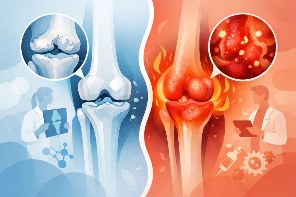 Diferença entre artrose e inflamação